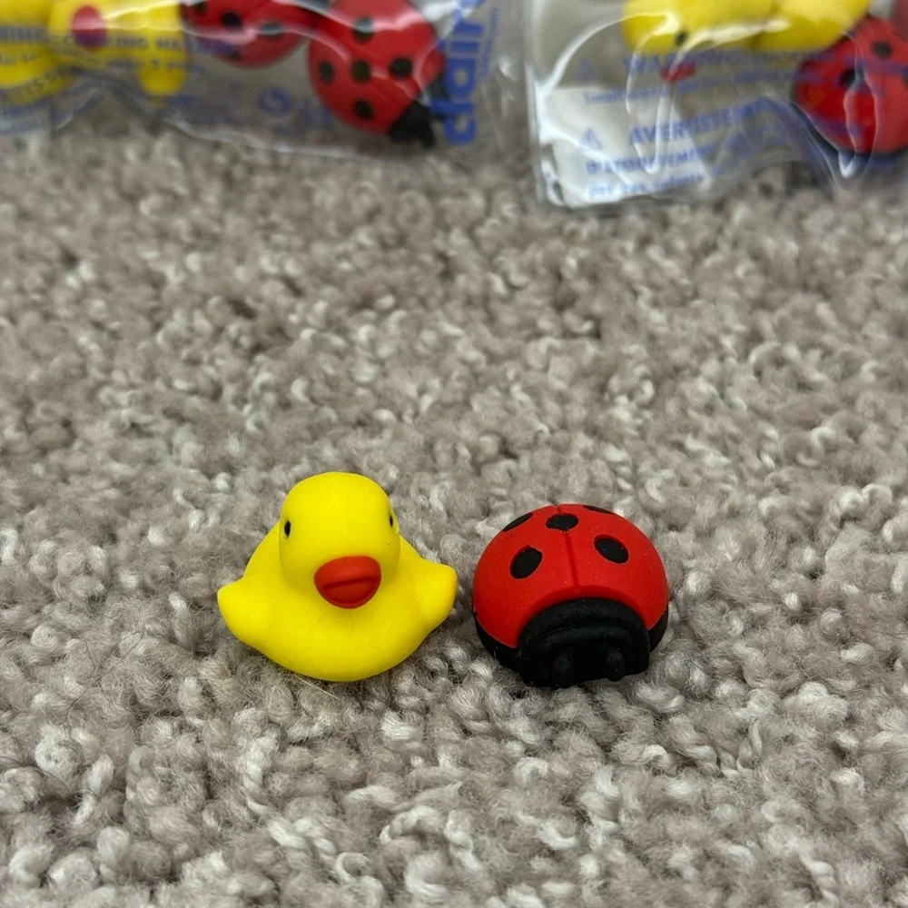 Colorful Ladybug and Duck Eraser Set of 3